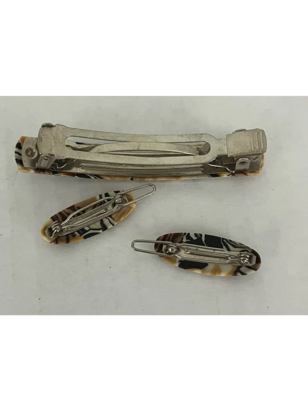 Vintage Hair Accessories Barrettes Clips Set of 3 Animal Print France